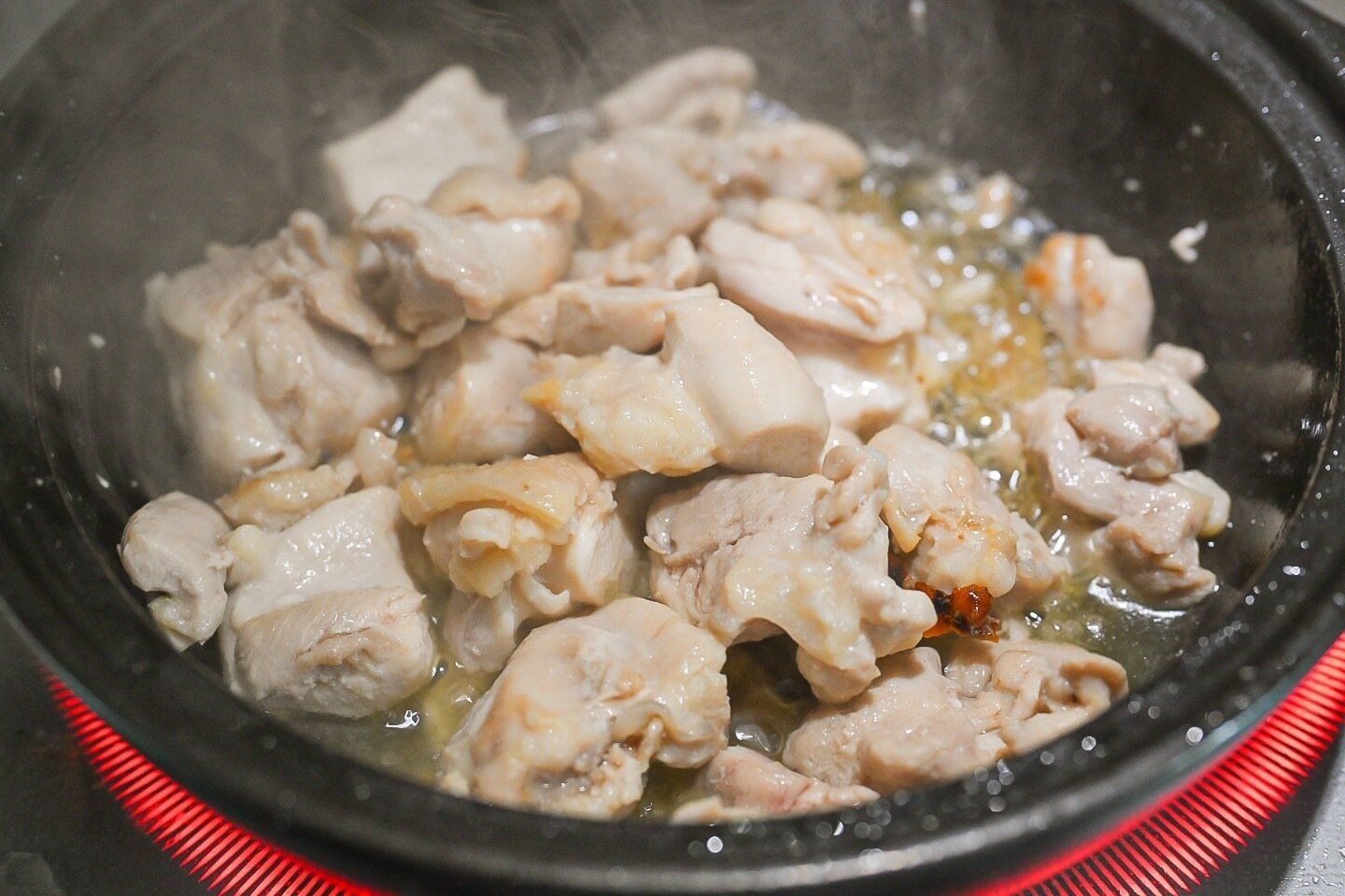 加熱した鶏もも肉