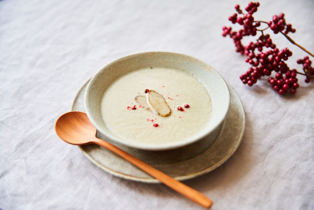 【｢カルピス｣レシピ】きのことごぼうのポタージュ