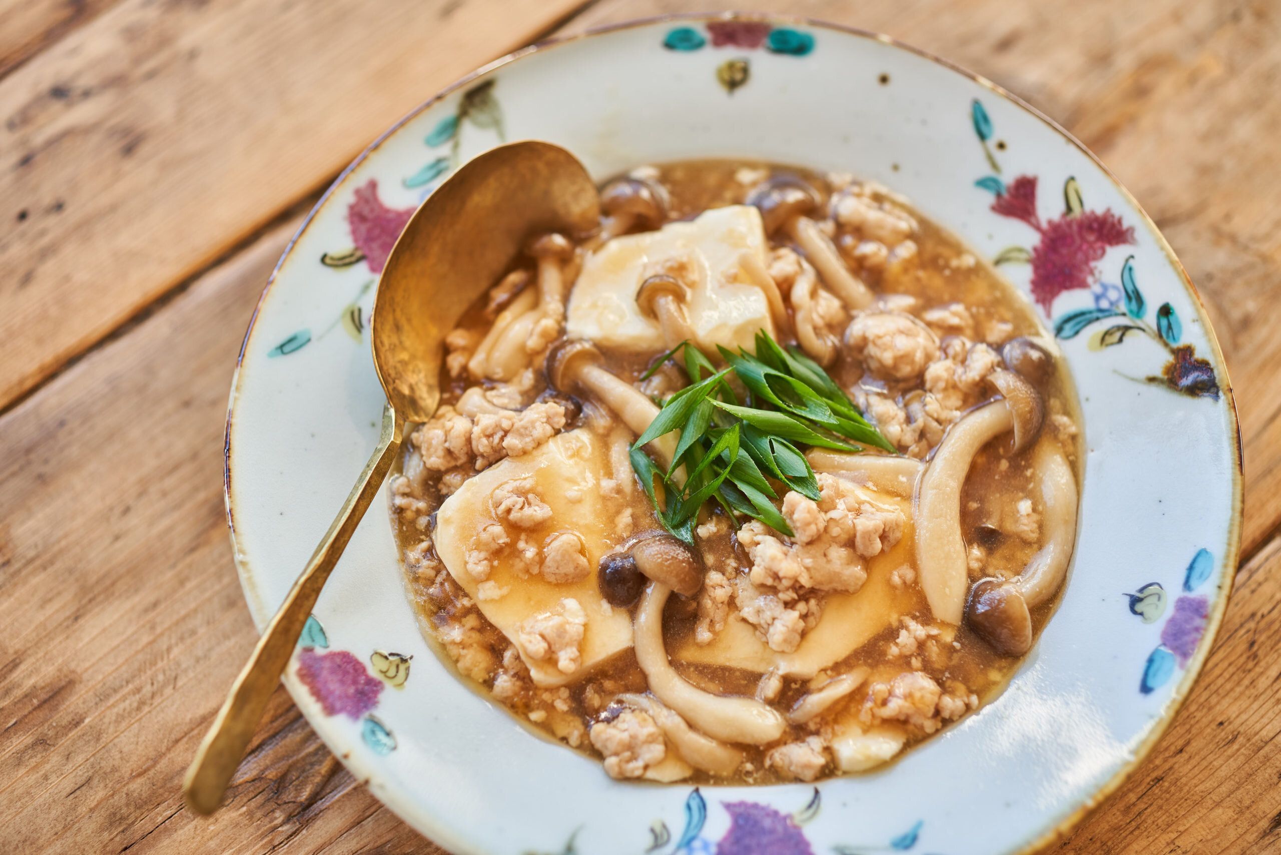 きのこのあんかけ豆腐