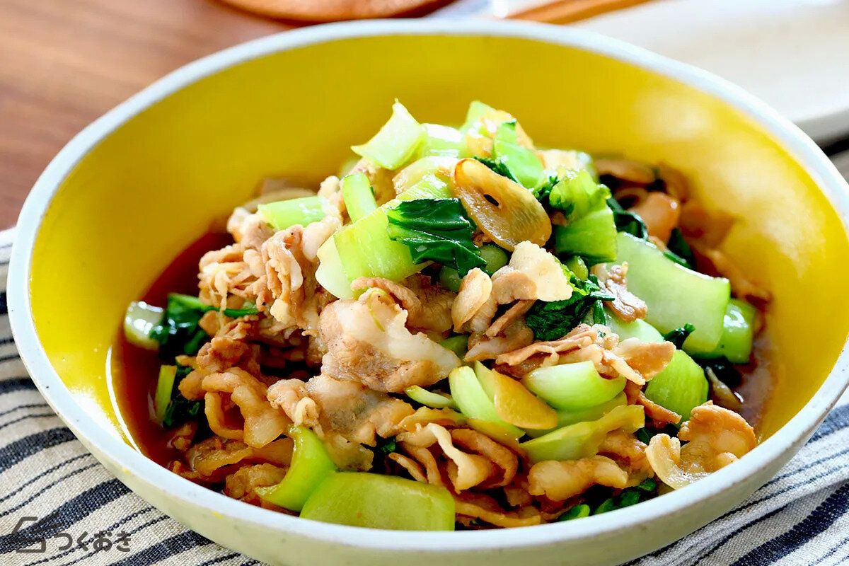 豚バラとチンゲン菜のスタミナ炒め