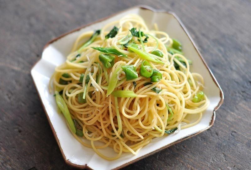 しらす入りししとうとじゃこのパスタ