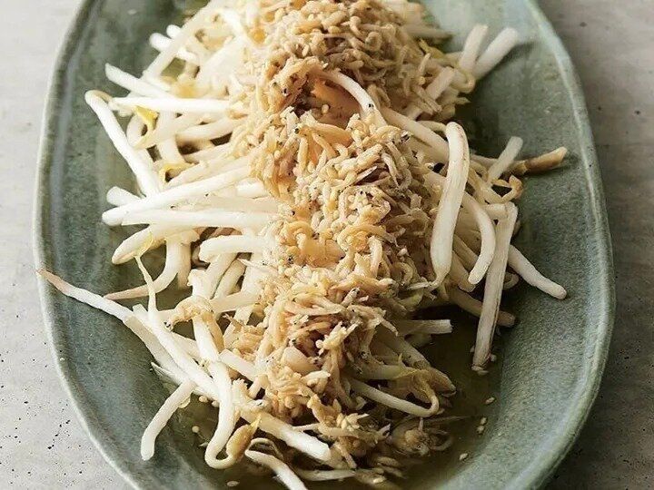 もやしのしらす油かけ