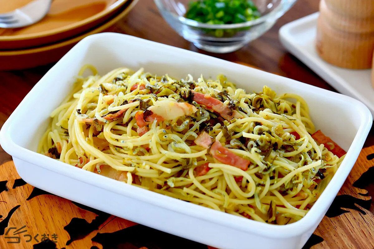 高菜としらすの和風パスタ