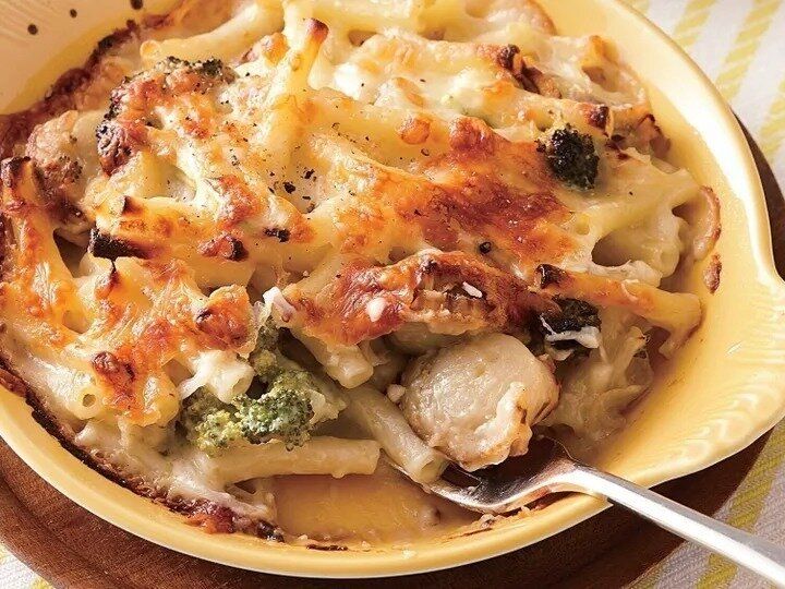 帆立てとブロッコリーのマカロニグラタン