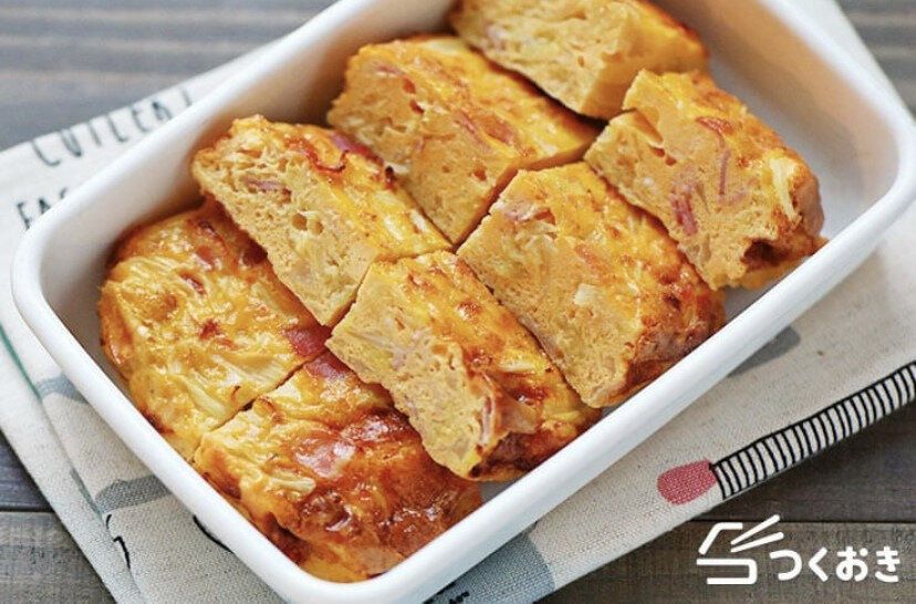 キャベツのオープンオムレツ