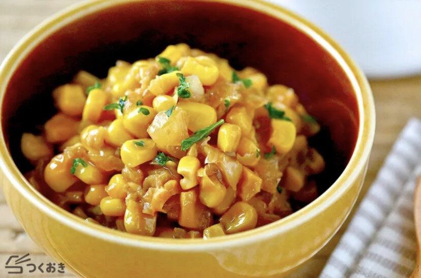 コーンと玉ねぎのバター醤油炒め