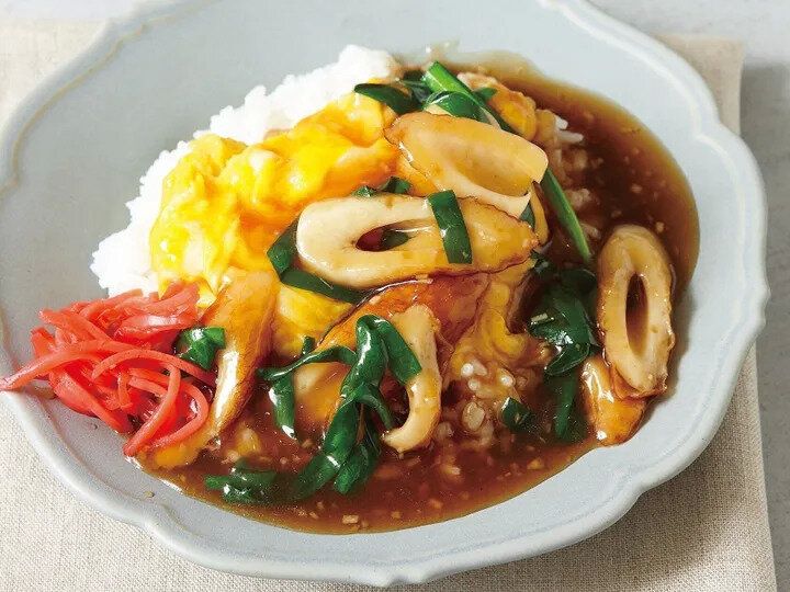 とろとろ卵とちくわの中国風あんかけご飯