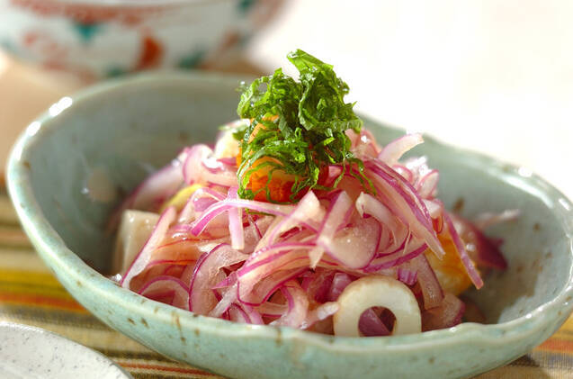 ちくわと紫玉ネギの酢の物