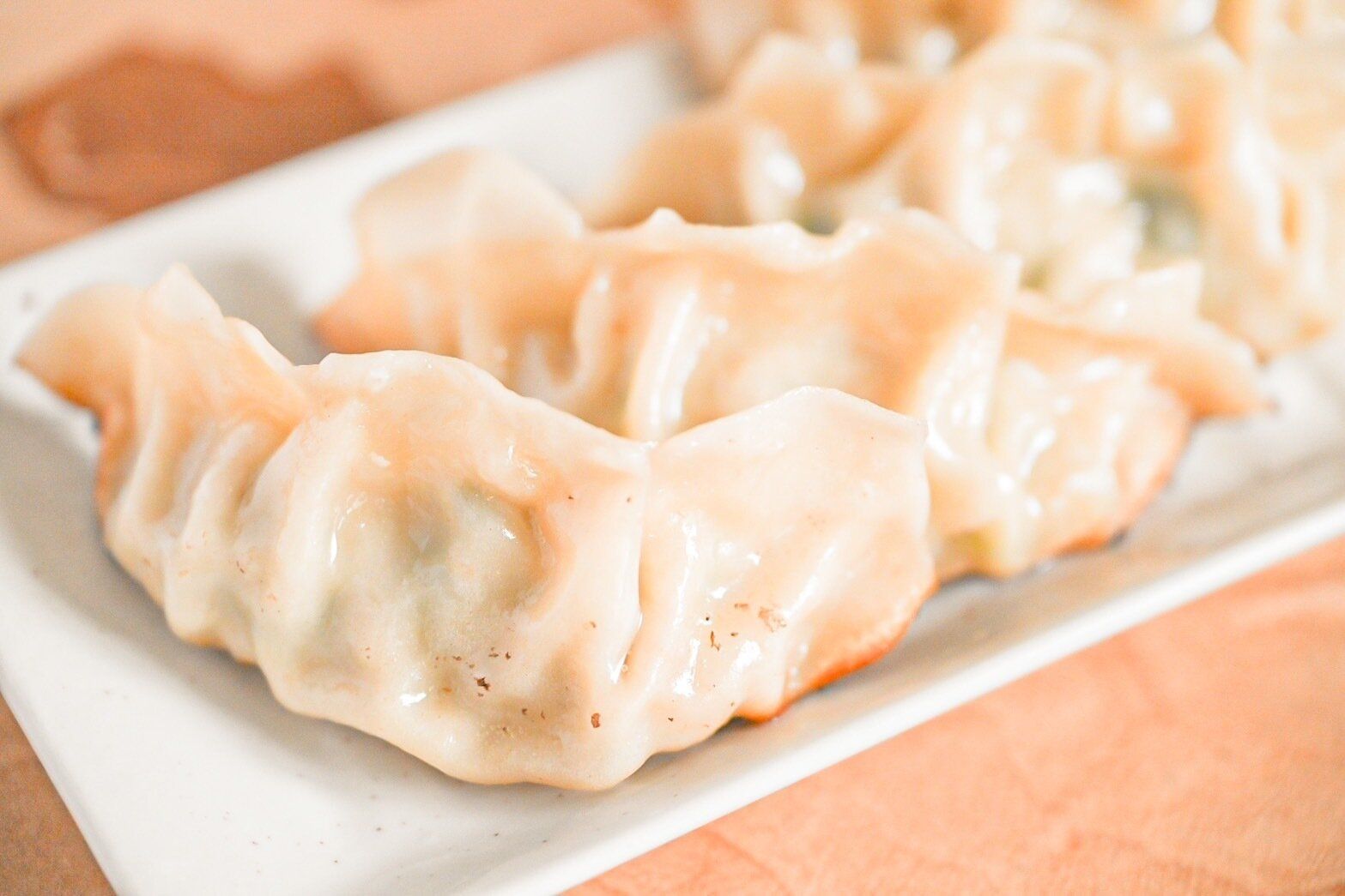 皿にのった冷凍餃子