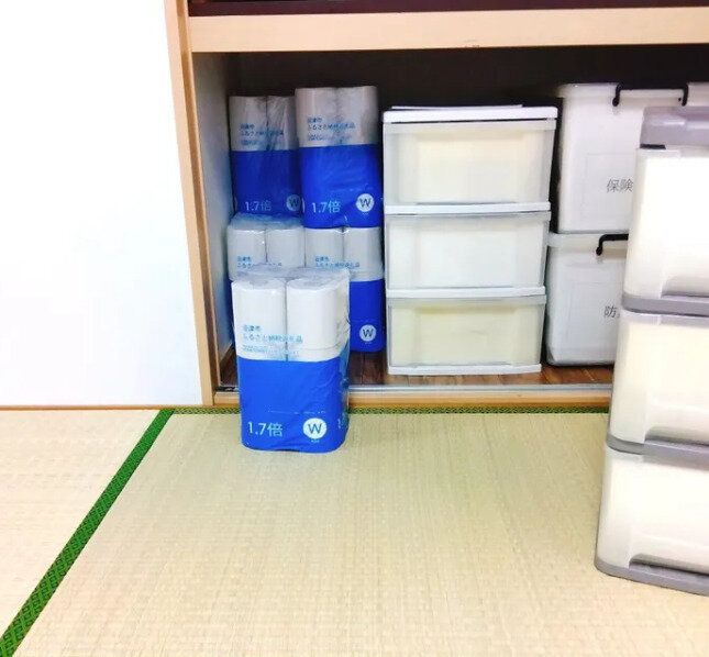 大量のトイレットペーパーをゲット