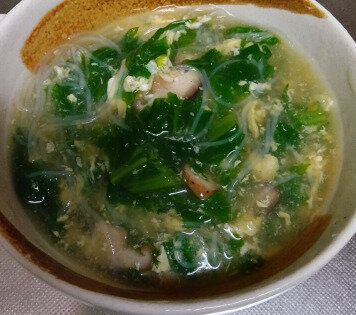 わさび菜と春雨の卵スープ レシピ