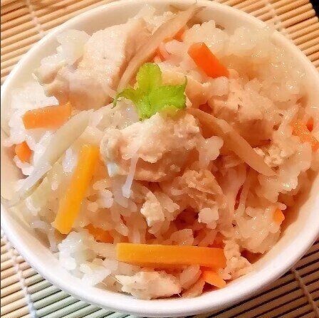 白滝入りで低糖質!めんつゆで!鶏ごぼう炊き込みご飯