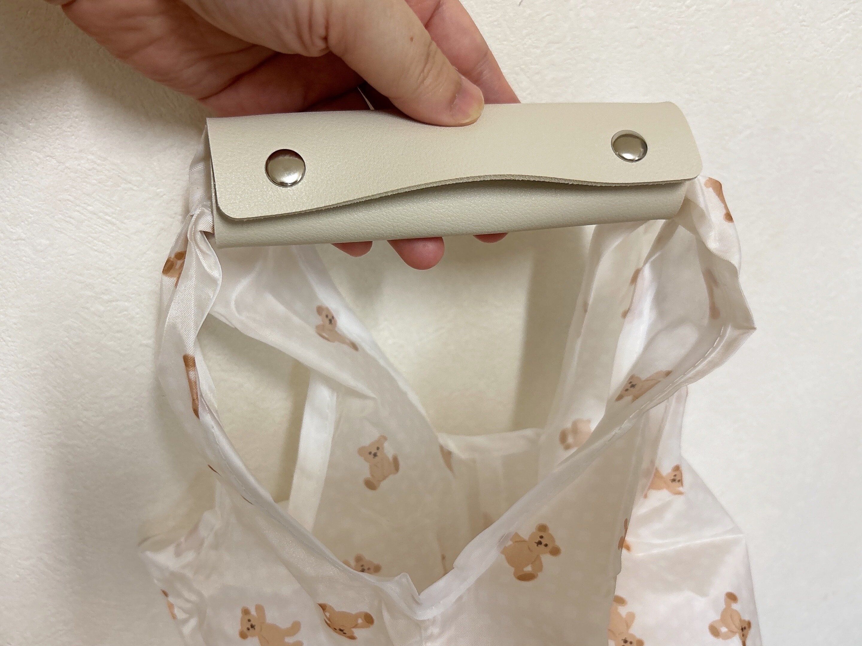 セリアバッグハンドルカバーレザー調