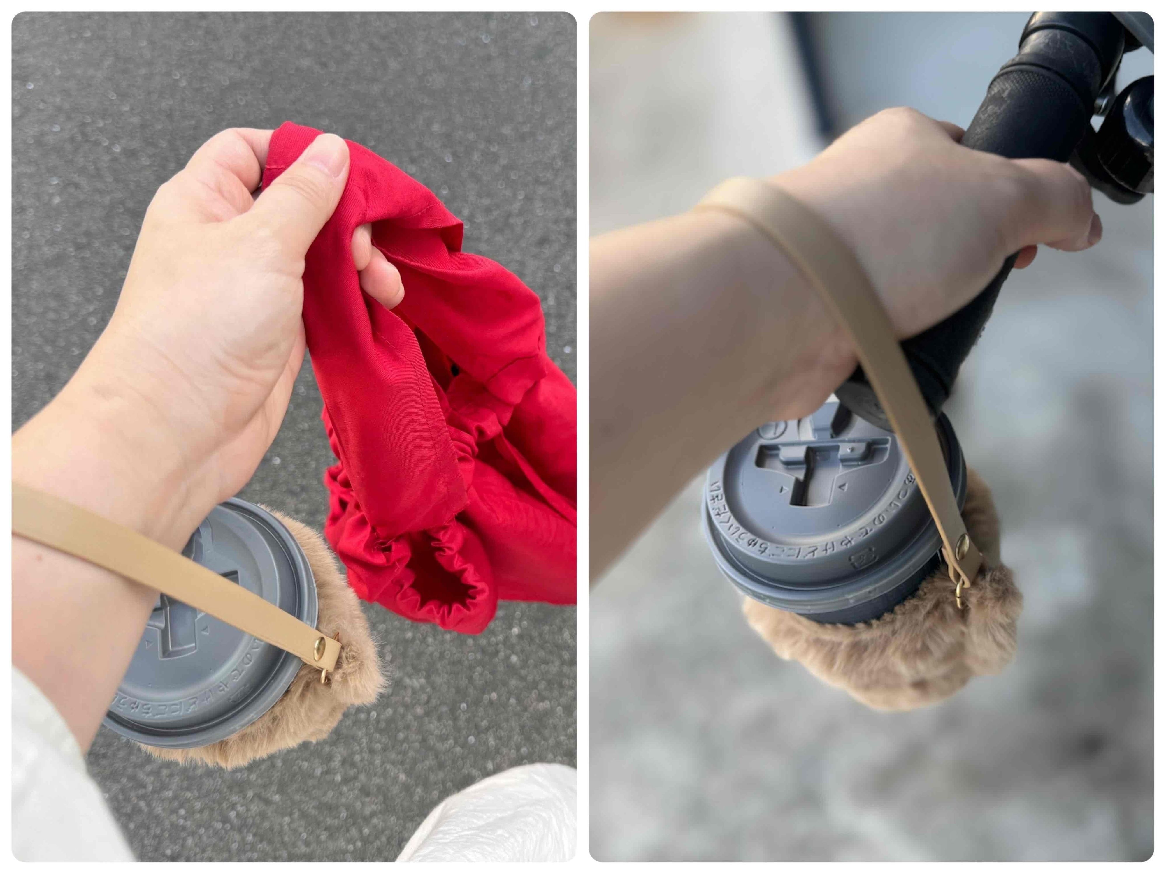 手がふさがっていてもラクに運べる