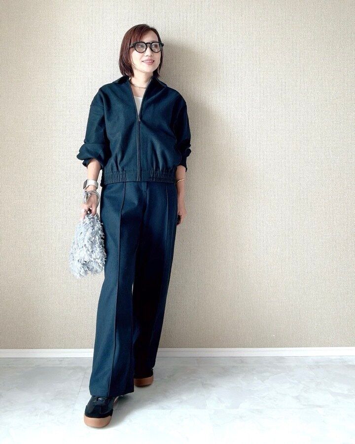 ブラッシュドジャージーワイドパンツ