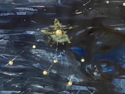 吸い込まれそうな夜空に5.9万いいね！5歳息子と3歳娘がふたりで描いた「夏の大三角」が美しすぎる