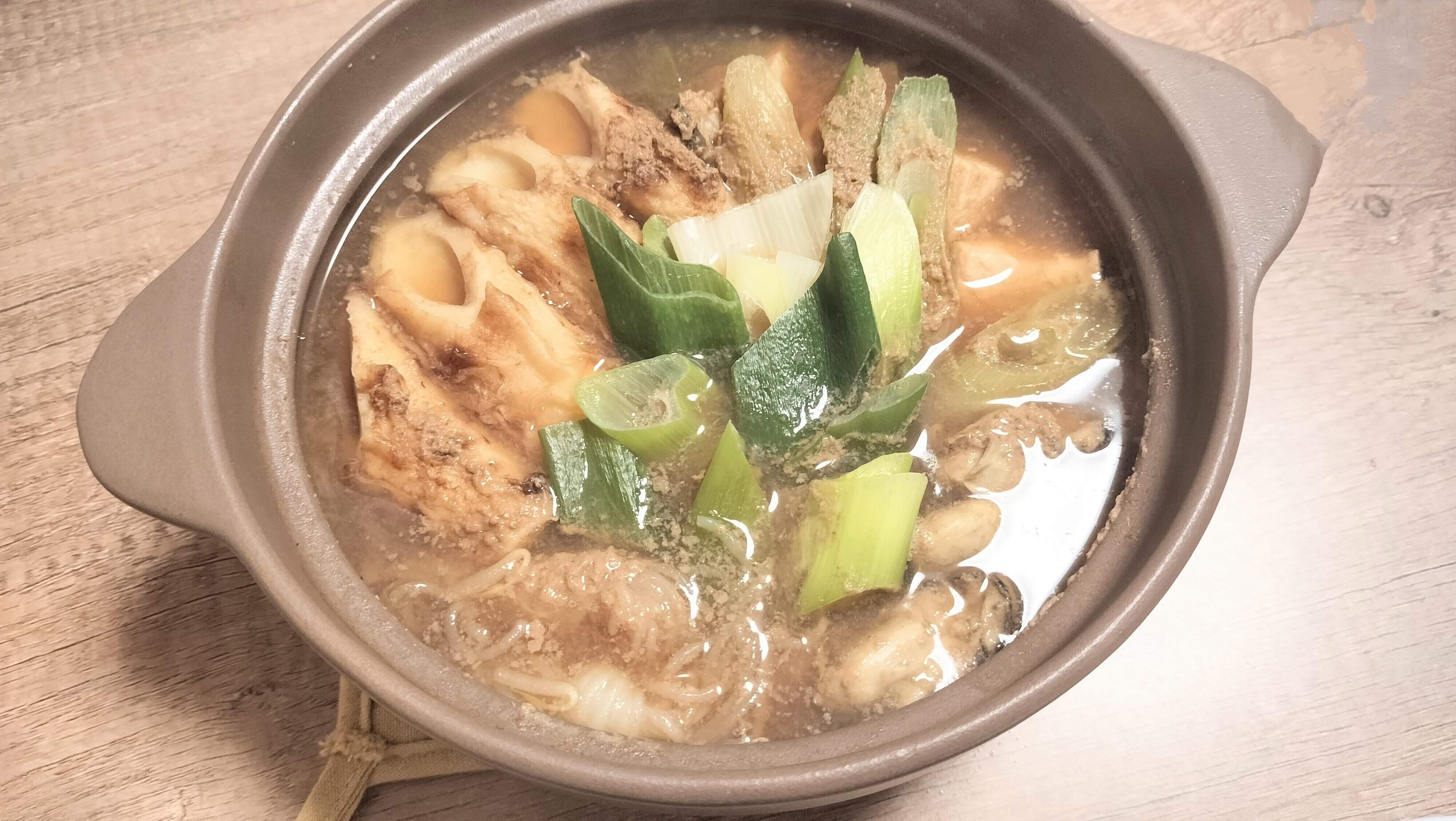 牡蠣鍋の出来上がり