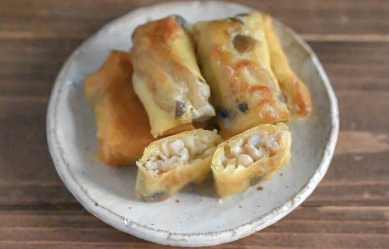 きのこたっぷり♪しめじとえのきの春巻き