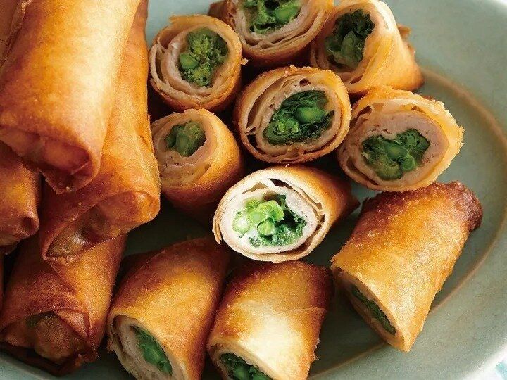 菜の花と豚肉のチーズ春巻き(春巻きの皮)