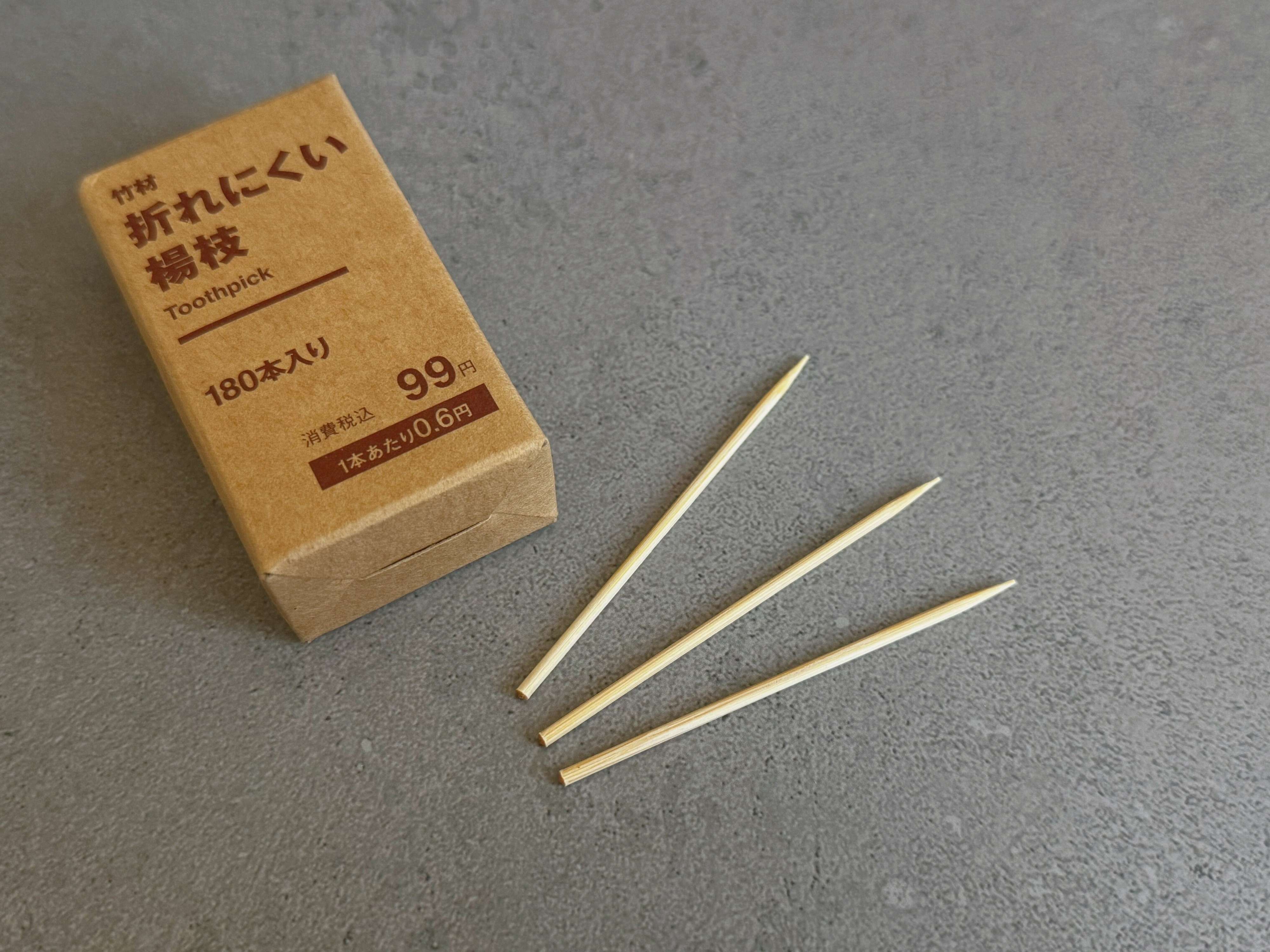 竹材 折れにくい楊枝(180本入)