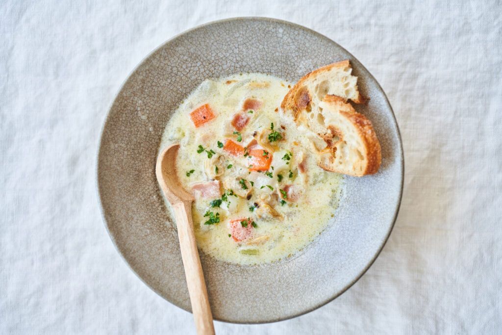 豆乳クラムチャウダー