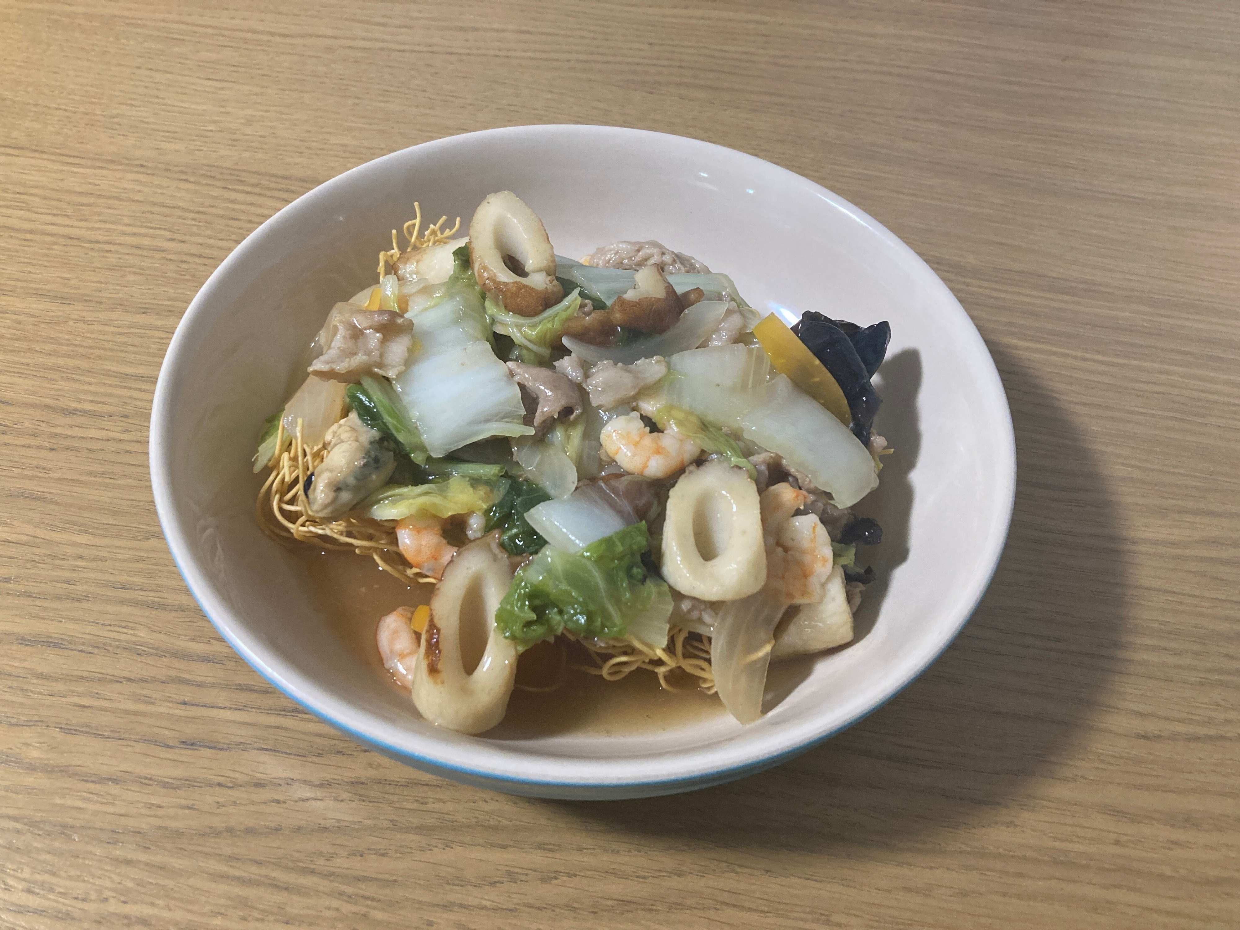 お皿に盛った皿うどん