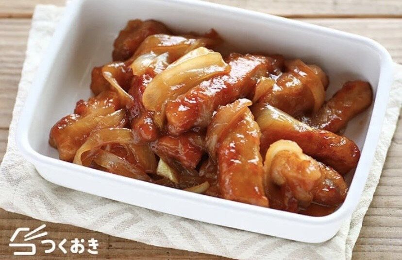 豚肉とたまねぎの甘酢炒め（酢豚風）