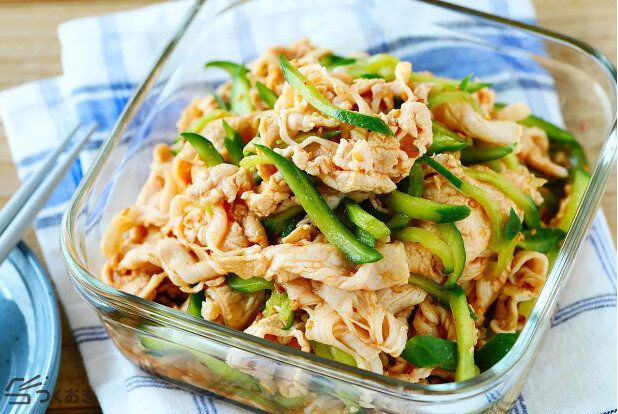 豚しゃぶときゅうりの旨辛だれ