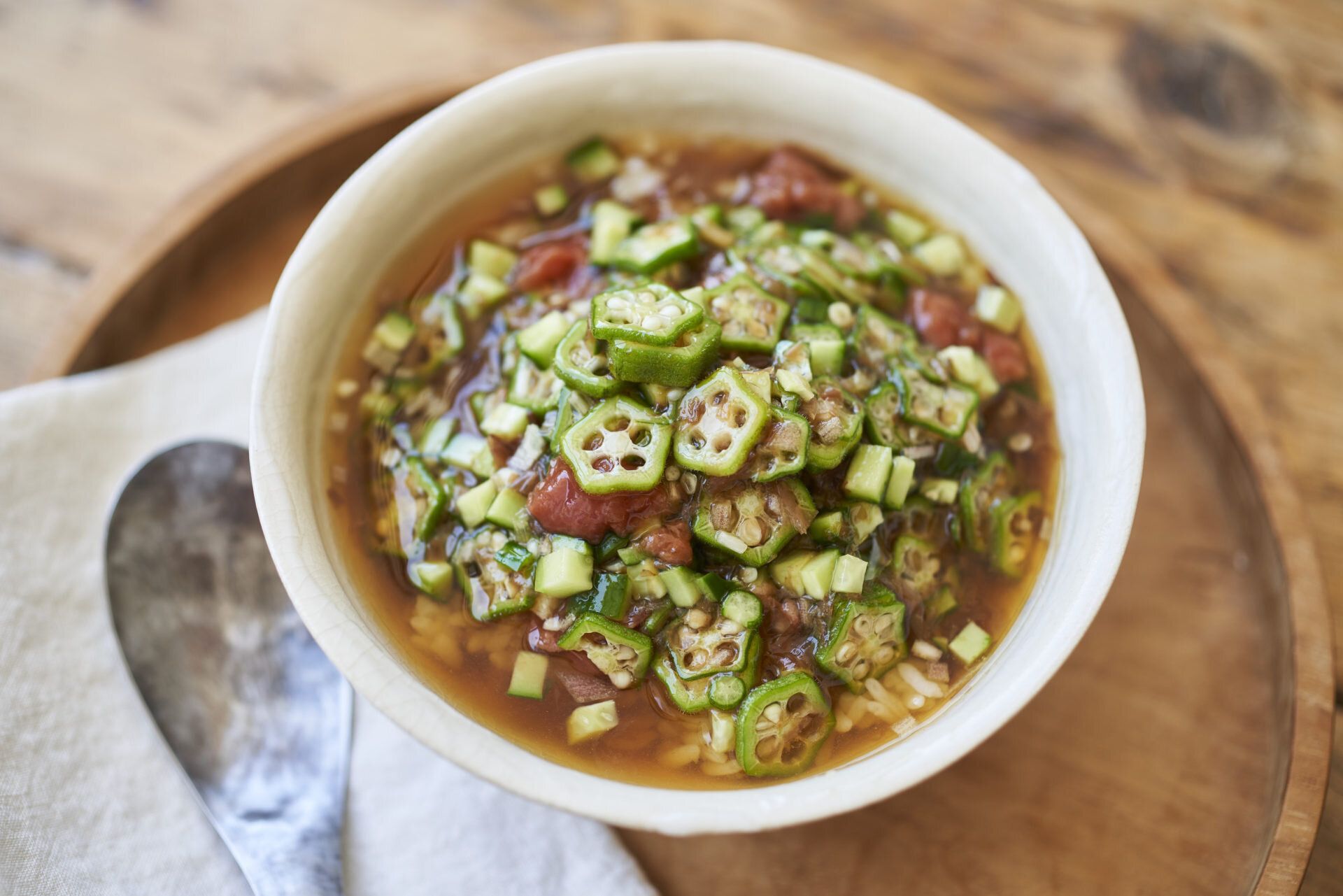 とろとろ!オクラの冷やし茶漬け