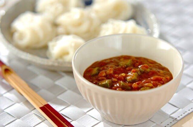 冷やしオクラカレーつけ麺