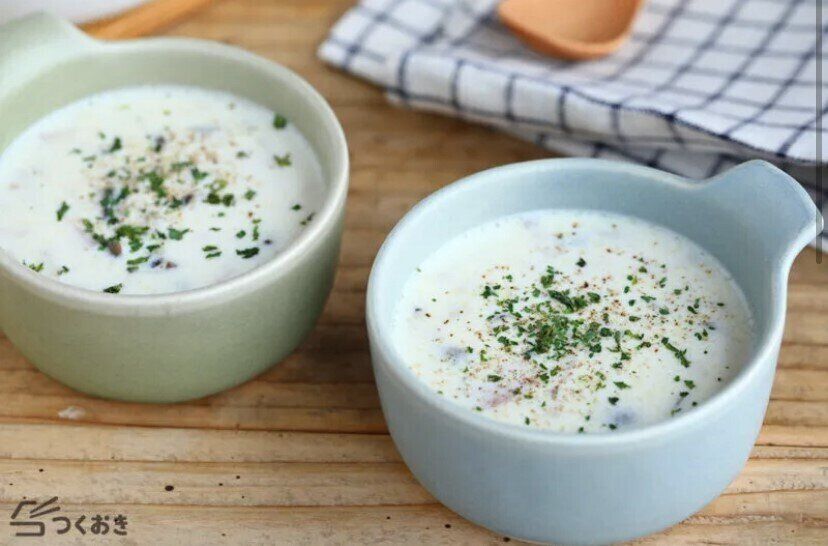 きのことベーコンのバターミルクスープ