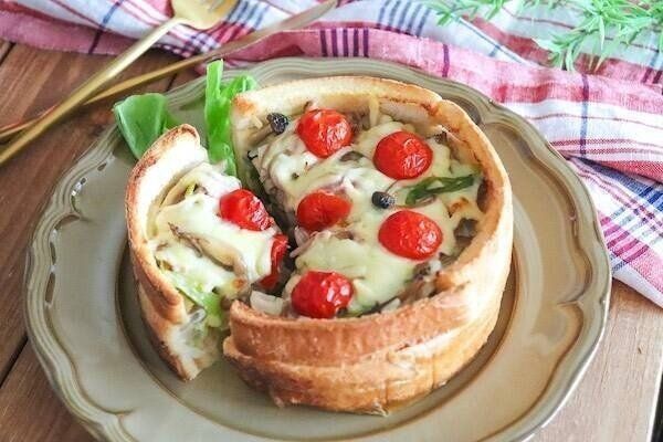 ベーコン入り器も食べられるキノコ豆乳グラタン