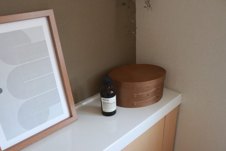 【3COINS】出しっぱなしでOK！収納にもディスプレイにもなるスリコの木製フタつき収納ボックス