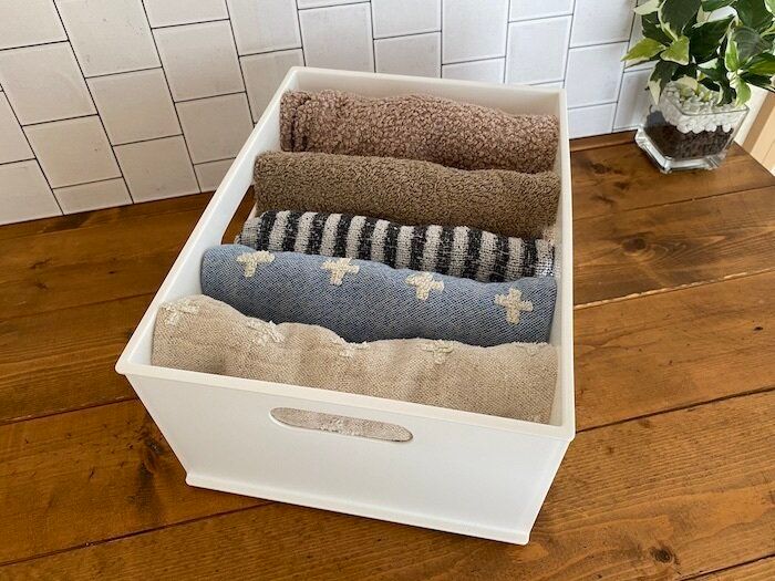 ニトリインボックスでタオルを収納