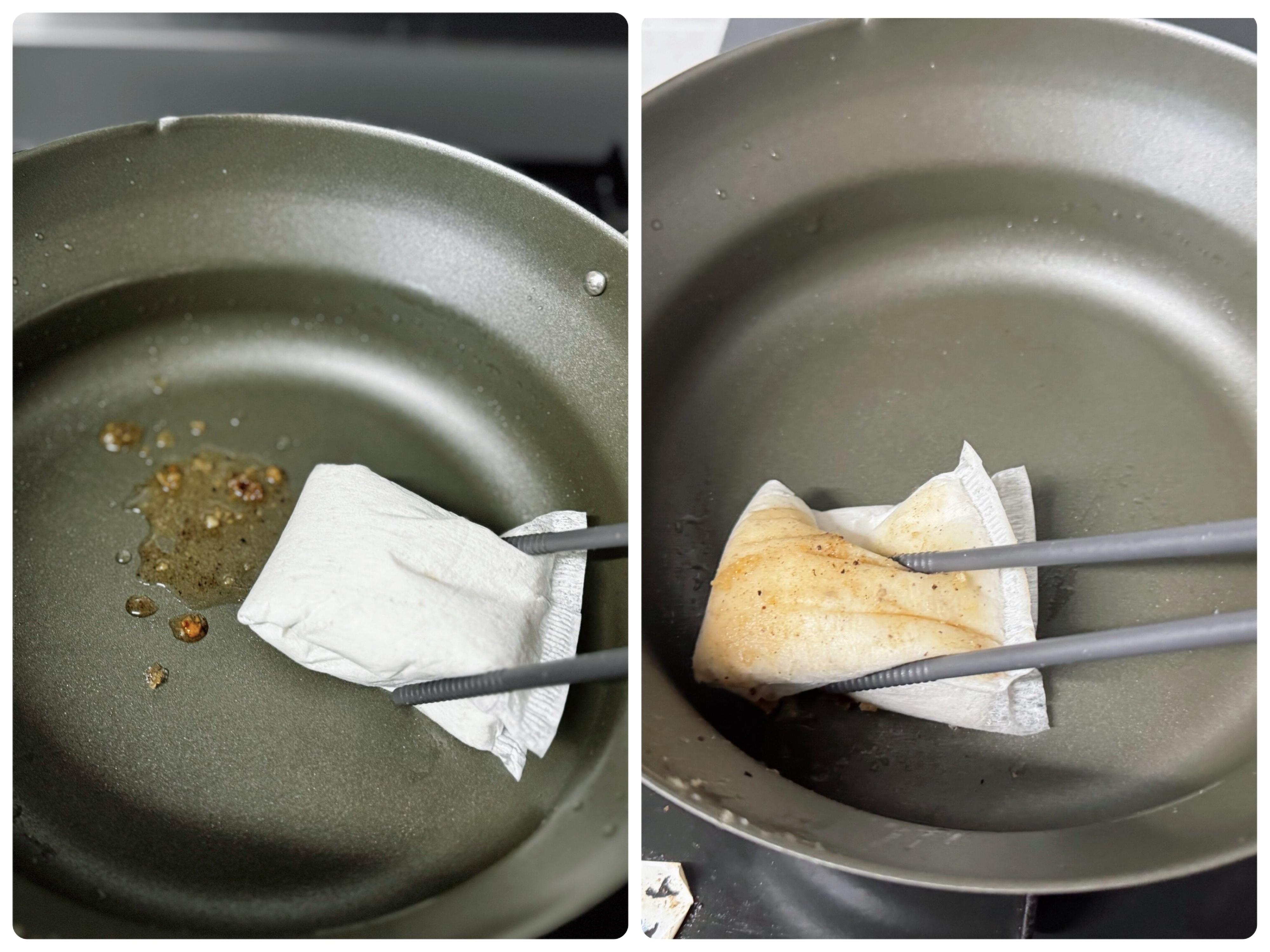 1．落ちワタを使った油吸収パッド