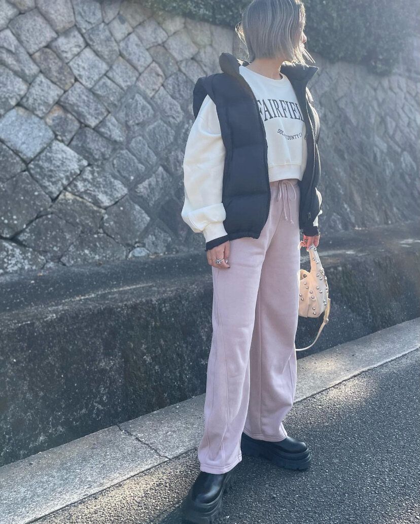 GU　スウェットバレルレッグパンツ