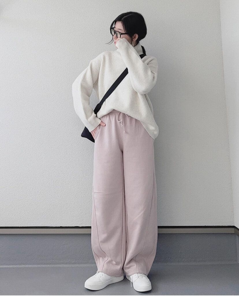 GU スウェットバレルレッグパンツ