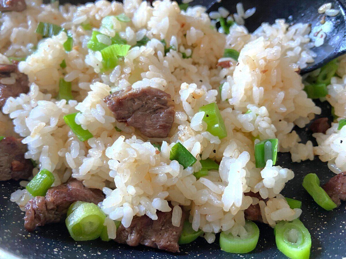 ネギとご飯をプラス