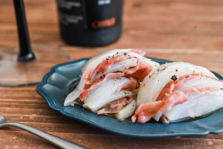 お酒とともに♪新玉ねぎと生ハムのレンチンつまみ