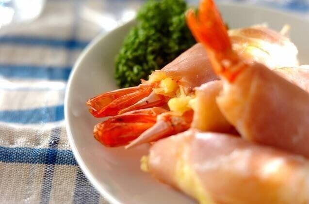 エビのハムポテ巻き