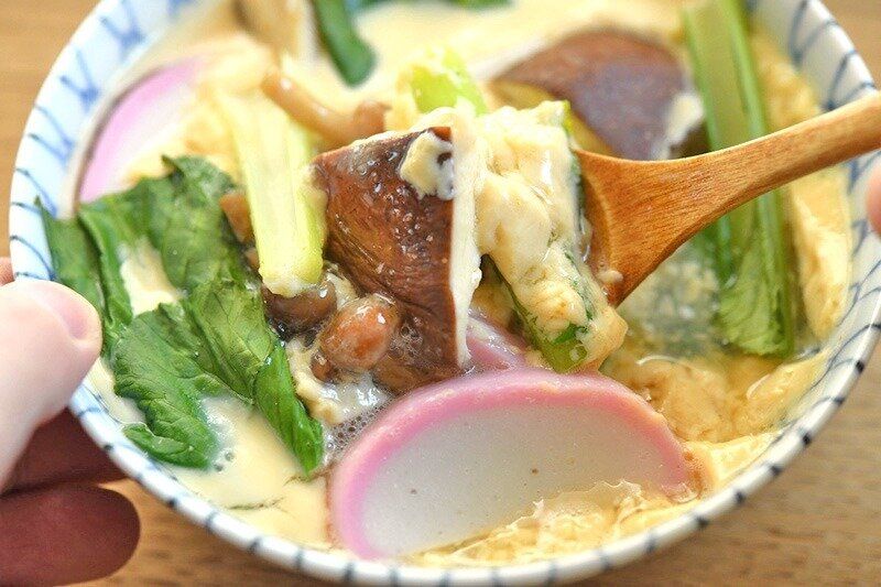 小松菜入り卵1個分のだしなし茶碗蒸し