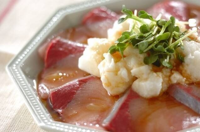 ブリとたたき長芋のサラダ