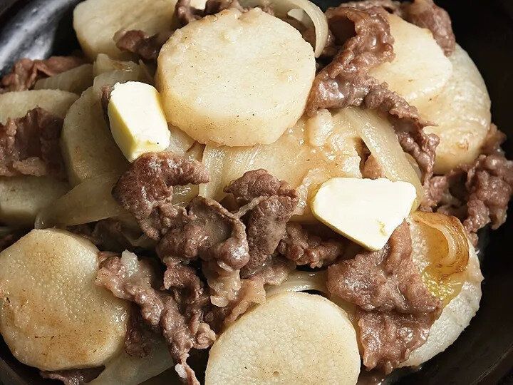 牛肉と長いもの塩バター肉じゃが