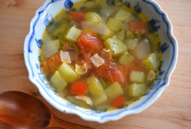 パプリカ入り夏野菜のミネストローネ