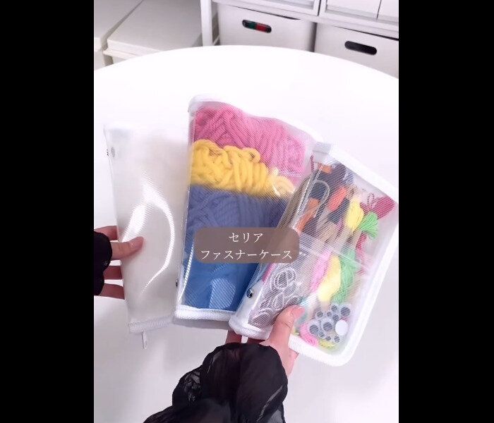 【セリア】手芸グッズが整う！B5キャリーケースワイドタイプ