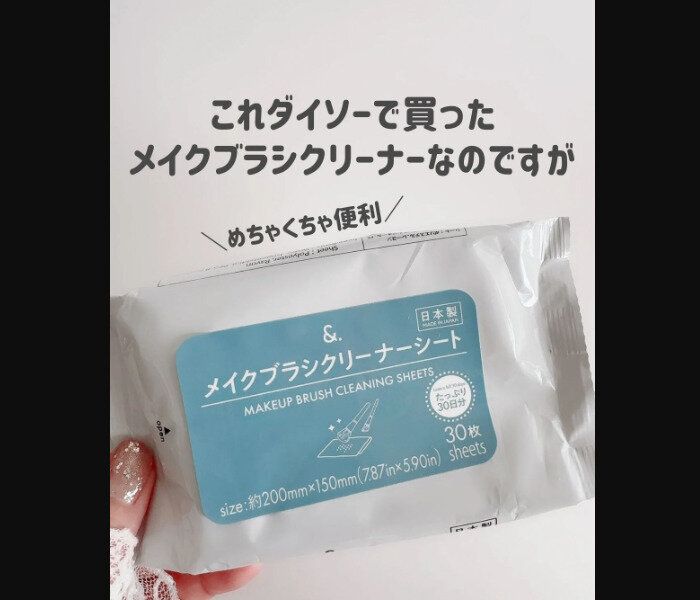 【ダイソー】拭くだけでOK！メイクブラシクリーナーシート