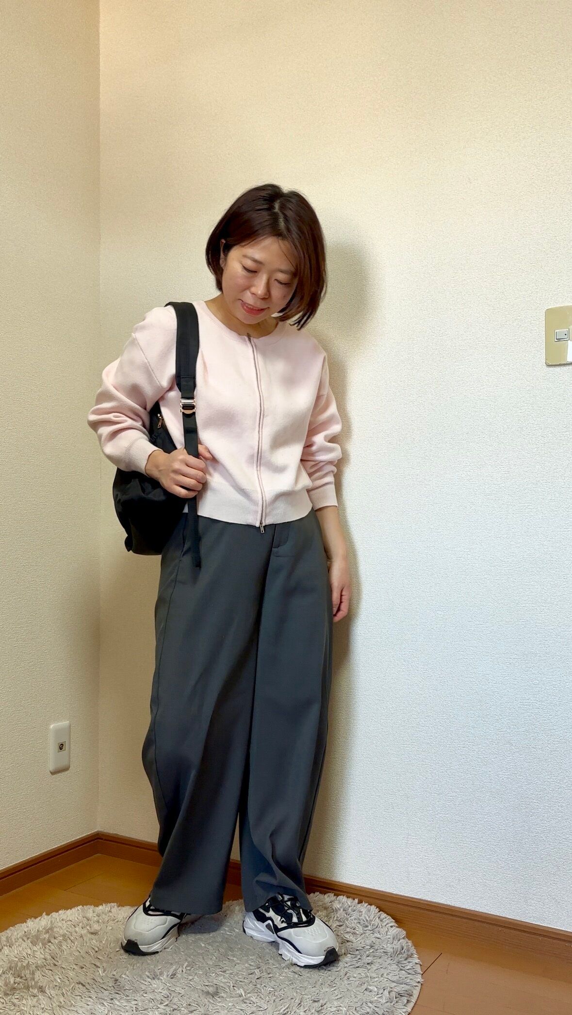 ピンク✖️グレーのコーディネート