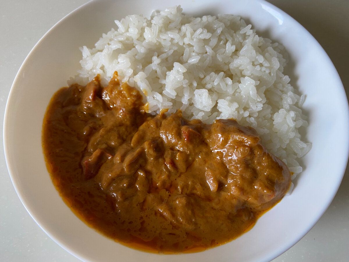 ご飯にかけたところ