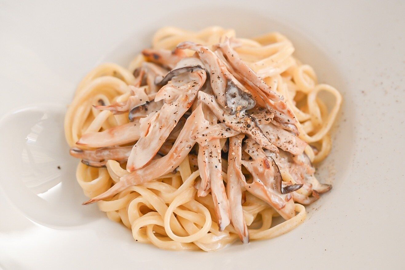 焼ききのこのクリームパスタ