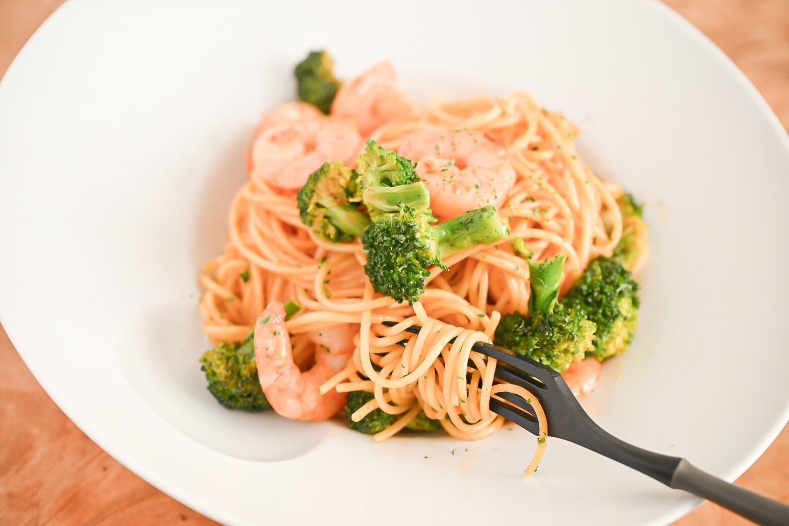 えびとブロッコリーのクリームパスタ